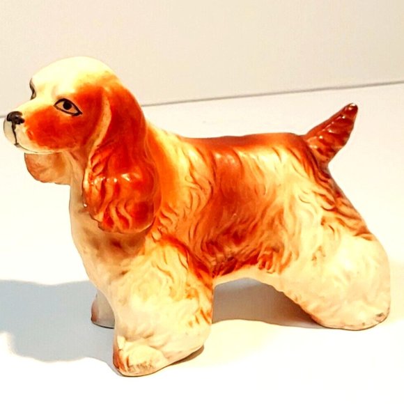 Vintage Porcelain Cocker Spaniel Dog Figurine Fine Quality 4.5" long - Picture 1 of 7